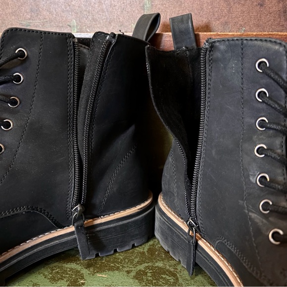 TOMS Black Leather Ankle Boots - Picture 7 of 15